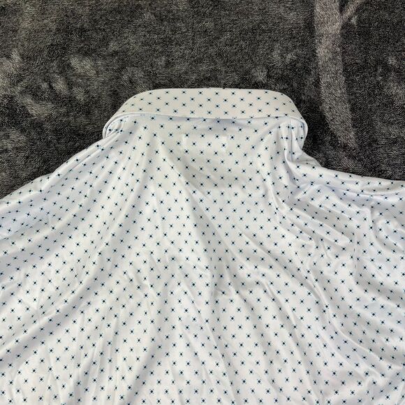 Collars and Co Relaxed Fit Polo Short Sleeve Geometric White Men's 3XL - Picture 8 of 11